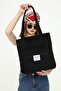 Black Velvet Fabric Multi-Compartment Large Hand and Shoulder Bag Gc 017100