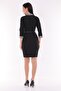 Women's Black Double Breasted Collar Sleeve and Collar Detailed Mini Dress - 4