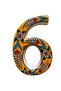 Handmade Ceramic Door Number, Door Numbers Yellow 6