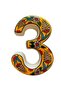 Handmade Ceramic Door Number, Door Numbers Yellow 3
