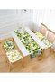 Lemon Motif Set of 4 Zippered Chair Cushions and 1 Runner