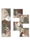 Set of 4 Pouf Chair Cushions and 1 Runner with Portrait Design in Coffee Tones - 2