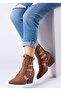 Women's Back Zippered Double Buckle Adjustable and Tied Summer Boots Camel - 6