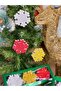 New Year Christmas Gift Snowflake 12 Pieces Glitter Pine Tree Ornament Styrofoam Set Boxed Gold Silver Red