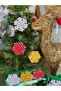 New Year Christmas Gift Snowflake 12 Pieces Glitter Pine Tree Ornament Styrofoam Set Boxed Gold Silver Red - 2