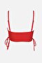 Kırmızı Tünelli Bralette Kaplı Bikini Üstü TBESS22BU0046 - 8