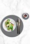 12 Pieces Gray Round Leather Placemat Heat Resistant Non-Slip Washable