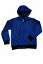 Boy's Cobalt Blue Black Printed Zippered Pocket Hooded Casual Four Season Sweatshirt - 2