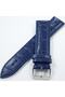 Indigo Leather Watch Band 24 mm Watch Strap Stitched Parliament Blue - 3