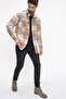 Men's Plaid Patterned Comfortable Fit Lumberjack Shirt Ecru 22w602 - 3
