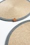 2 Pieces 32cm Round Gray Striped American Service Wicker Jute Braid Supla Presentation Set - 5