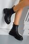 Women's Thick Serrated Sole Elastic Black Daily Boots Chelsea Boots - 2