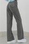 Ash Gray Smoked Power Lycra Super High Waist Loose Jeans Palazzo Trousers - 3