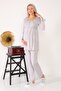 Women's Gray Maternity Maternity Long Maternity Pajamas 2601 - 3