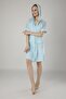 Women's Blue Perforated Lace Dressing Gown Bathrobe
