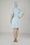 Women's Blue Perforated Lace Dressing Gown Bathrobe - 2
