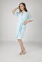 Women's Blue Lace Dressing Gown Bathrobe with Holes on the Sleeves
