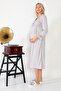 Women's Gray Lace Detailed Maternity Nightgown - 3