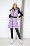 Women's Lilac Plush Hooded Long Puffer Vest - 4