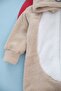 Unisex Kids Beige Welsoft Rabbit Ear Winter Jumpsuit - 3