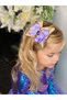 Caramel Lilac Special Design Crystal Jewelled Sequined Adult Children's Crown with Plug and Brooch - 5