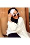 Knot Combed Shawl Black & White