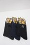 3-Piece Men's Mixed Color Wool Towel Line Pattern Socks Gd6655 - 2