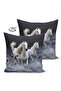 Double Sided Digital Printed Decorative Suede Pillow with Horse Picture Throw Pillow Cover - 2