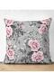 Smoked Themed Jar Flower Motif Digital Printed Double Sided Suede Pillow Throw Pillow Cover
