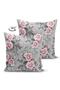 Smoked Themed Jar Flower Motif Digital Printed Double Sided Suede Pillow Throw Pillow Cover - 2