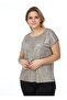 Women's Brown Sleeveless Glitter Printed Camisole Tshirt - 2