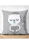 Double Sided Gray Teddy Bear on the Floor Design Baby Room Suede Pillow Throw Pillow Cover