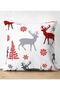 Double Sided New Year's Motifs on White Background Digital Printed Suede Pillow Throw Pillow Cover