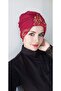 غطاء رأس نسائي بنمط شال ذو وجهين باللون العنابي - 2