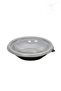 Round Salad Black Container + Lid (50 Pieces) 1000gr - 2