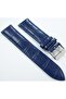 Indigo Leather Watch Band 24 mm Watch Strap Stitched Parliament Blue - 2