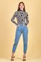 Women's Black and White Patterned Half Fisherman Body - 2