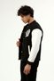 Men's Snap Fastener Raised College Sweat Coat Black - 2