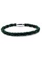 Green Real Braid Leather Metal Magnet Men's Bracelet M019b