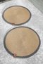 2 Pieces 32cm Round Gray Striped American Service Wicker Jute Braid Supla Presentation Set - 3
