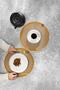 2 Pieces 32cm Round Mustard Striped American Service Wicker Jute Braid Charger Presentation Set - 2