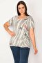 Women's Large Size Stone Sequin Embroidered Cotton Fabric Blouse 65n30232 - 5