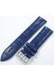 Indigo Leather Watch Band 24 mm Watch Strap Stitched Parliament Blue