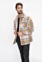 Men's Plaid Patterned Comfortable Fit Lumberjack Shirt Ecru 22w602 - 2