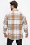 Men's Plaid Patterned Comfortable Fit Lumberjack Shirt Ecru 22w602 - 4