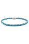 Blue Genuine Hair Braid Leather Metal Magnet Men's Bracelet M018c