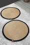 2 Pieces 35cm Round Black Striped American Service Wicker Jute Braid Charger Presentation Set - 4