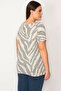 Women's Large Size Stone Sequin Embroidered Cotton Fabric Blouse 65n30232 - 3