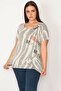 Women's Large Size Stone Sequin Embroidered Cotton Fabric Blouse 65n30232 - 4