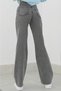 Ash Gray Smoked Power Lycra Super High Waist Loose Jeans Palazzo Trousers - 4